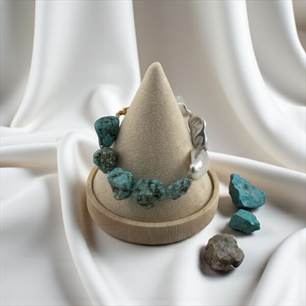 Desert Pearl Stone: Turquoise & Baroque Pearl Purpose: Emotional strength, stress relief, and resilience - Image 2