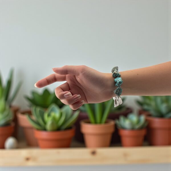 Desert Pearl Stone: Turquoise & Baroque Pearl Purpose: Emotional strength, stress relief, and resilience - Image 3