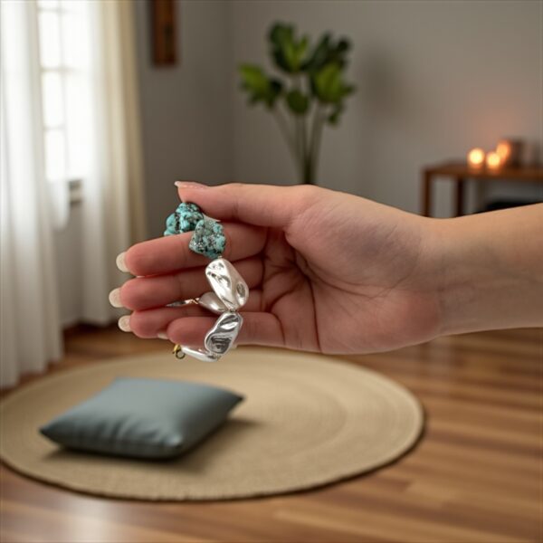 Desert Pearl Stone: Turquoise & Baroque Pearl Purpose: Emotional strength, stress relief, and resilience - Image 4