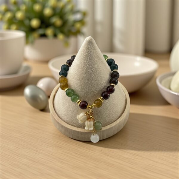 Fortune Bloom  Stones: Green Aventurine + Tiger Eye + Red Agate + Black Onyx + Mother-of-Pearl (For wealth attraction, opportunity, and protective confidence) 1 - Image 3