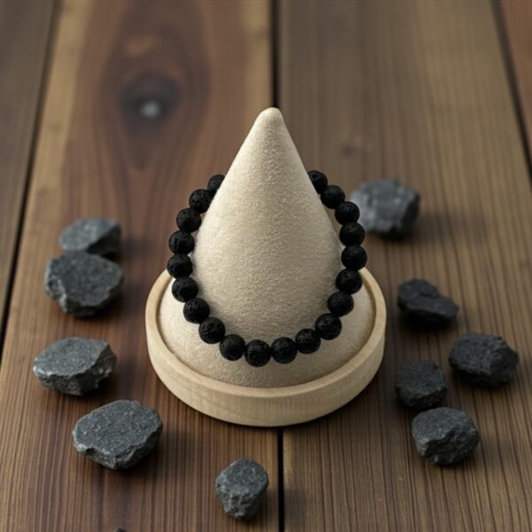 GroundLock – 10mm  Stone: Lava Stone (For emotional stability, stress release, and grounding protection) - Image 2