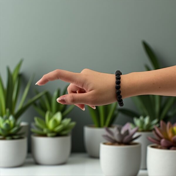 GroundLock – 10mm  Stone: Lava Stone (For emotional stability, stress release, and grounding protection) - Image 3