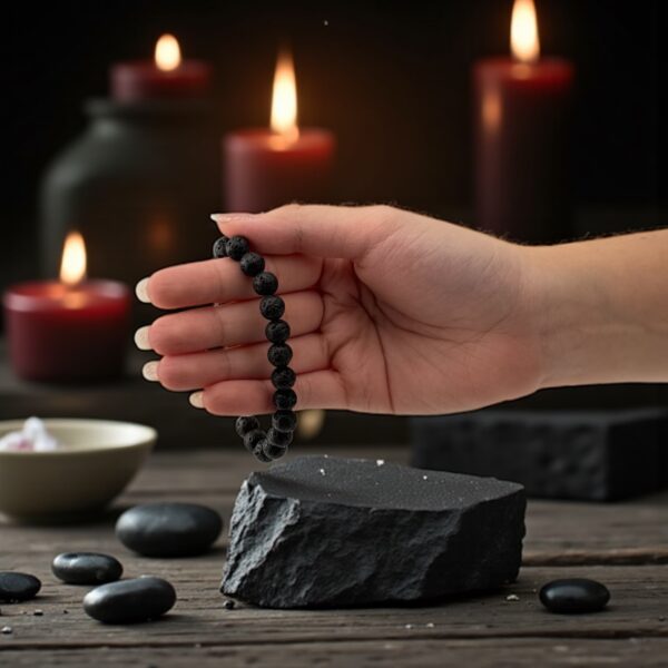GroundLock – 10mm  Stone: Lava Stone (For emotional stability, stress release, and grounding protection) - Image 4