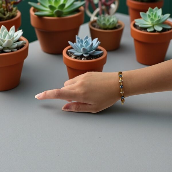 Guardian Luxe – Evil Eye Cable Bracelet - Image 4