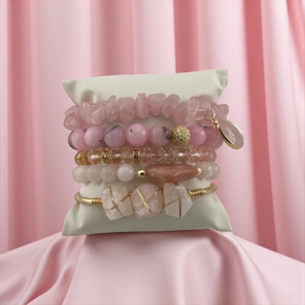 Heartspell Stone: Rose Quartz, Rhodonite, Sunstone, Pink Zebra Jasper  Purpose: Manifesting True Love & Emotional Magnetism - Image 4