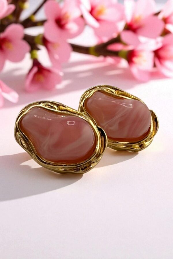 Blush Shell Studs – Soft Elegance, Strong Heart - Image 2