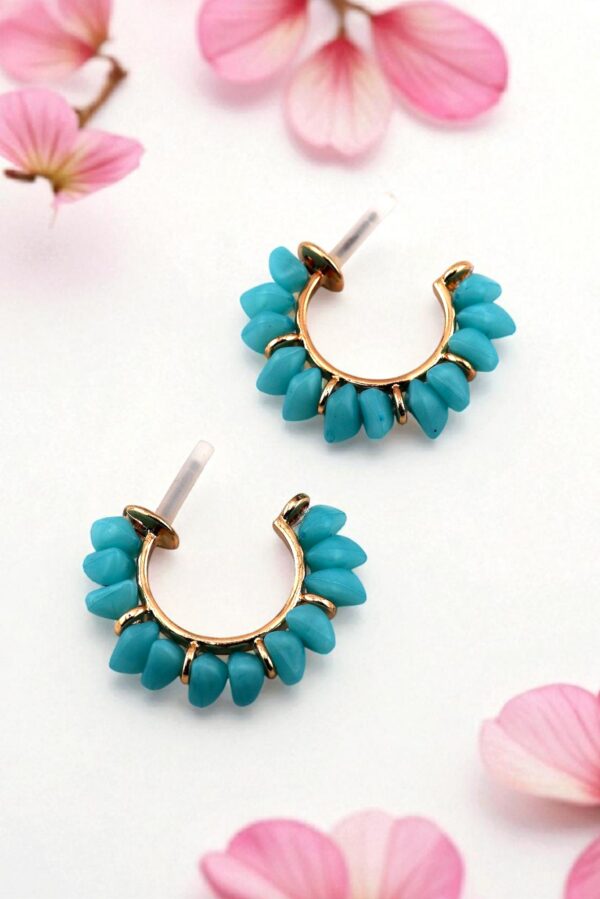 Ocean Whisper – Amazonite Hoop Earrings - Image 3