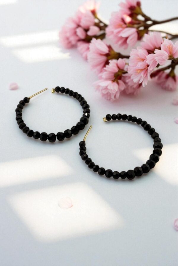 Shadow Loop – Obsidian Bold Black Hoops - Image 2