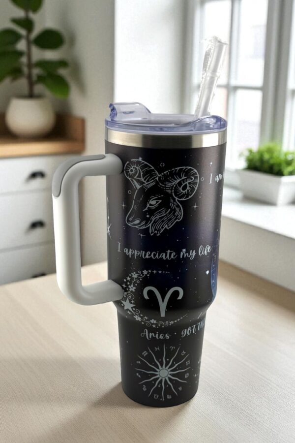 Fiery Aries Zodiac Tumbler – Bold, Brave, Unstoppable - Image 2