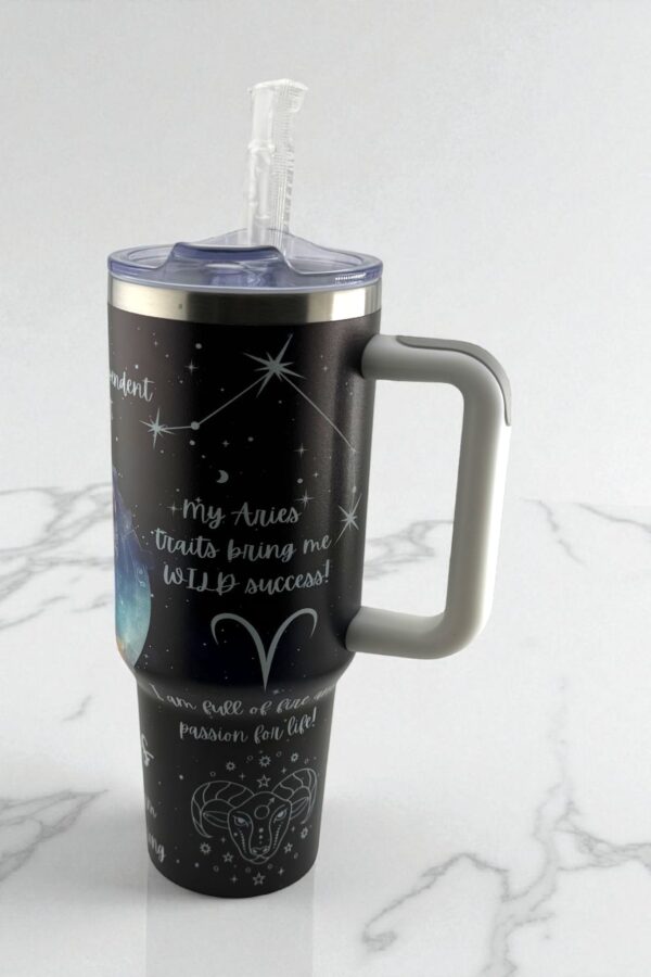 Fiery Aries Zodiac Tumbler – Bold, Brave, Unstoppable - Image 3