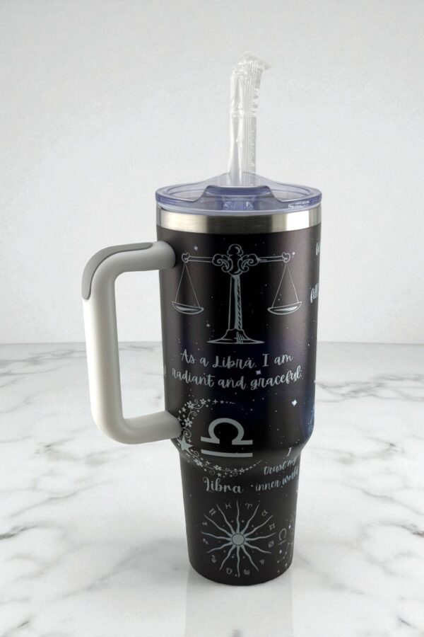 Enchanted Libra Zodiac Tumbler – Balance with Beauty - Image 2