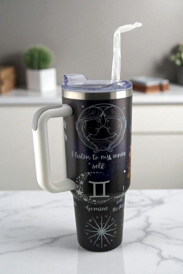 Celestial Gemini Zodiac Tumbler – Dual Soul, Singular Power - Image 2