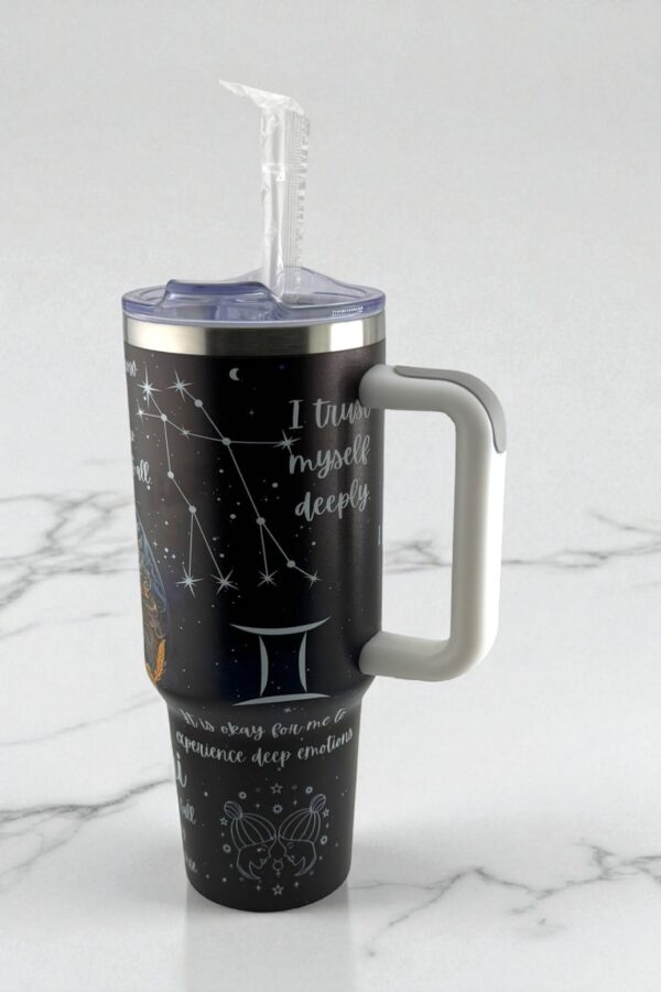 Celestial Gemini Zodiac Tumbler – Dual Soul, Singular Power - Image 3