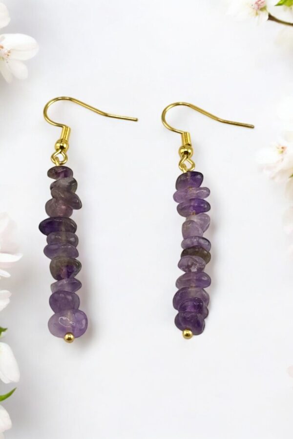 Soul Whisper – Amethyst Drop Earrings - Image 2