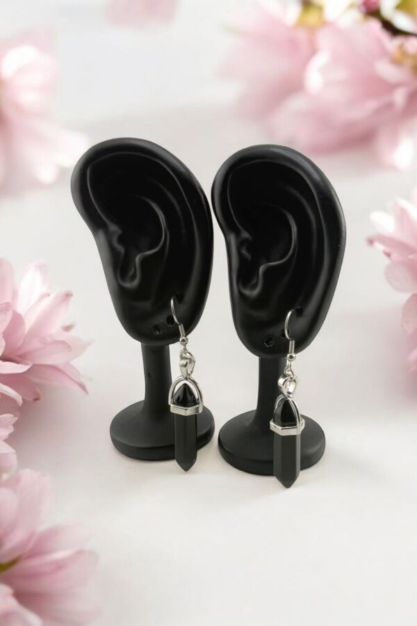 Obsidian Spike Earrings – Shield of Grounded Energy - Image 2