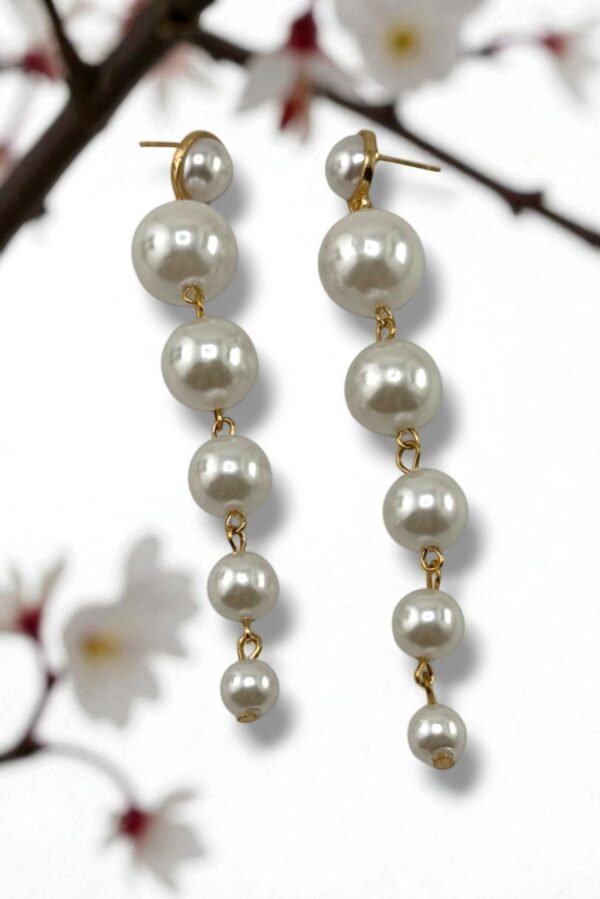Luna Grace – Pearl Drop Earrings - Image 2