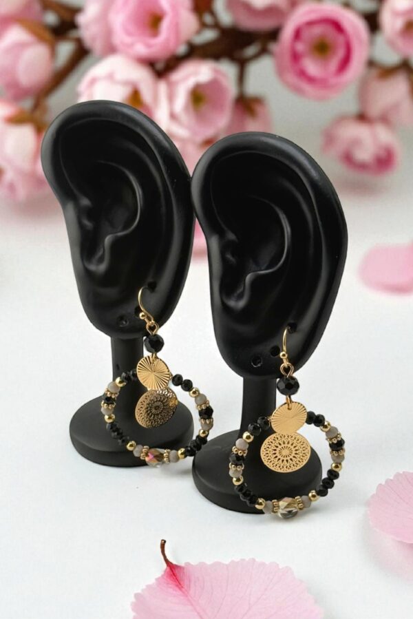 Mystic Orbit – Golden Harmony Earrings