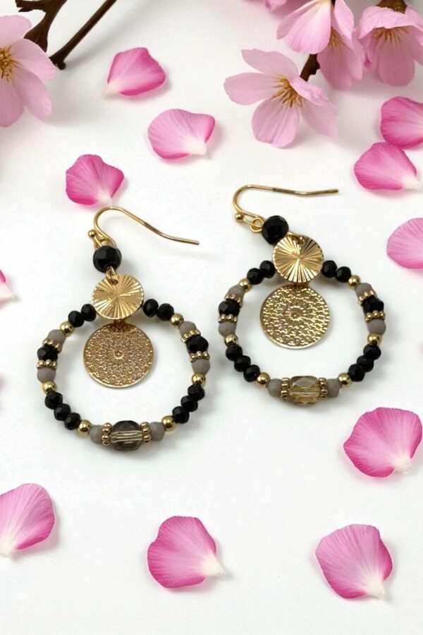 Mystic Orbit – Golden Harmony Earrings - Image 2