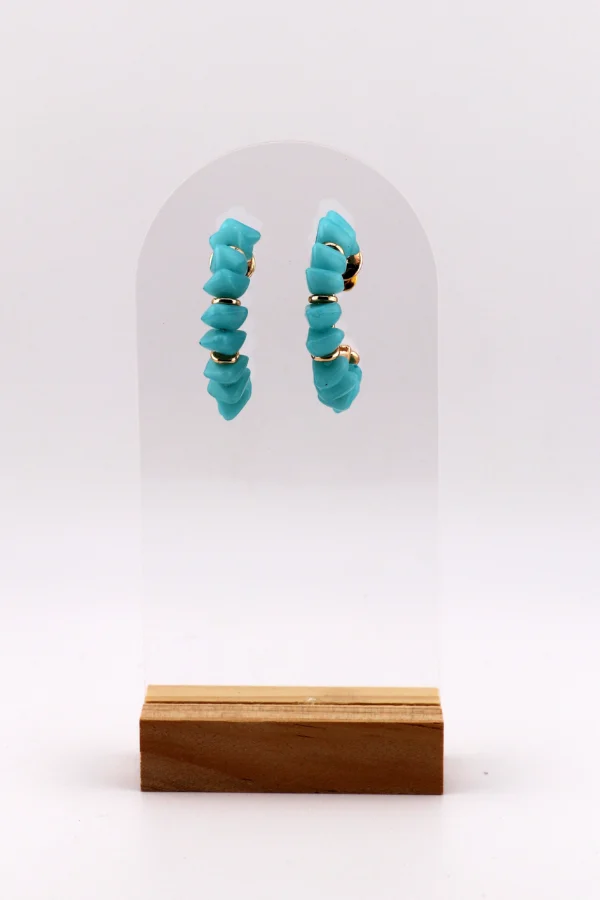 Ocean Whisper – Amazonite Hoop Earrings - Image 2
