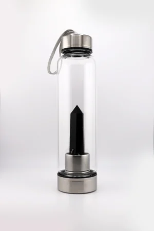 Obsidian Guard – Crystal Elixir Bottle for Protection & Detox