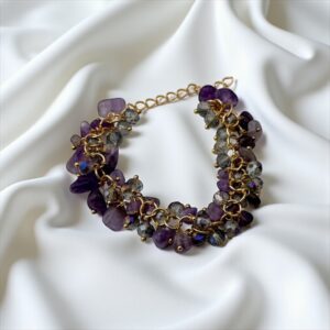 Lilac Drape Stone: Amethyst & Faceted Crystal Beads Purpose: For graceful attraction, magnetic charm, and bonding energy in romantic connections.