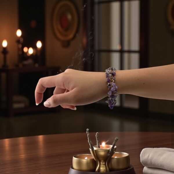 Lilac Drape Stone: Amethyst & Faceted Crystal Beads Purpose: For graceful attraction, magnetic charm, and bonding energy in romantic connections. - Image 4
