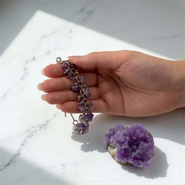 Lilac Drape Stone: Amethyst & Faceted Crystal Beads Purpose: For graceful attraction, magnetic charm, and bonding energy in romantic connections. - Image 2