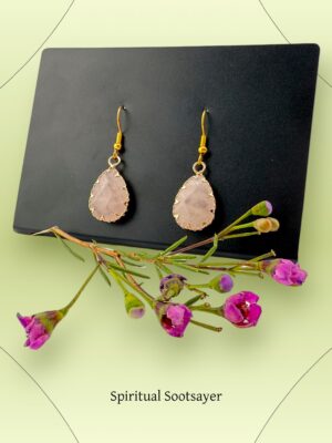 Blush Teardrop – Rose Quartz Elegance Earrings