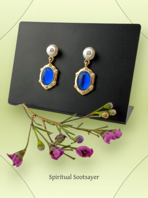 Royal Gaze – Pearl & Sapphire Statement Drops