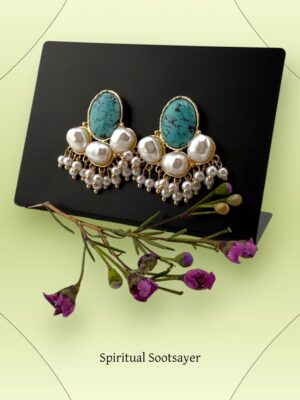 Turquoise Pearl Royal Studs – Calm Within Glamour