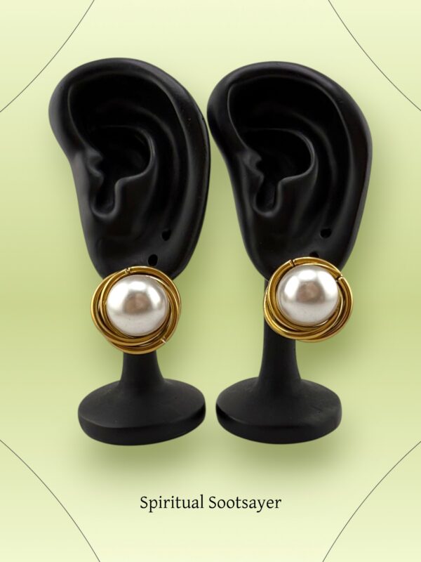 Pearl Orbit Studs – Statement of Strength and Style - Image 2