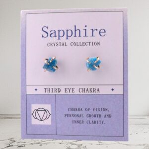 ClarityBloom Studs – Sapphire Raw Crystal Earrings