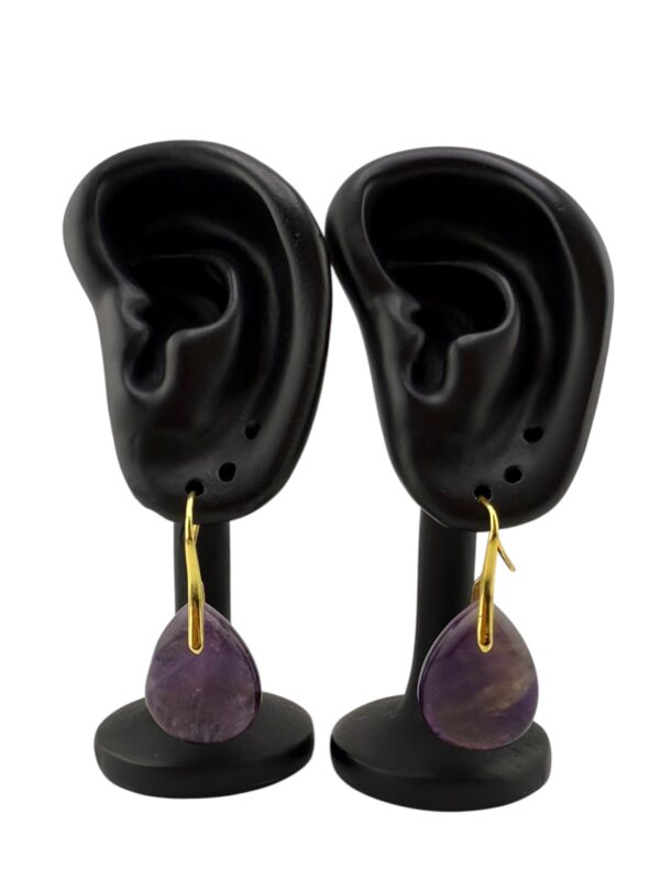 Mystic Drops – Amethyst Teardrop Earrings - Image 3