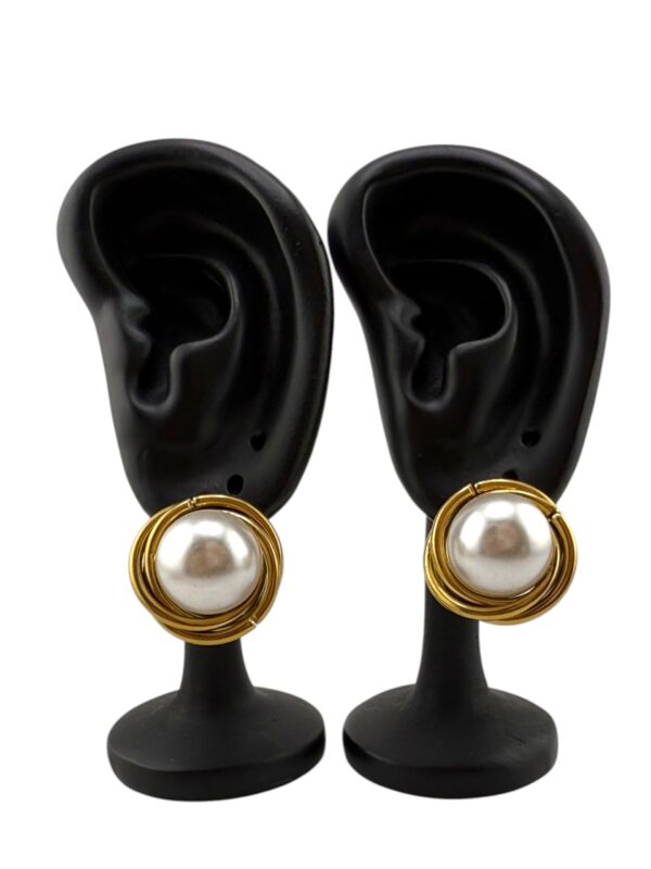 Pearl Orbit Studs – Statement of Strength and Style - Image 3