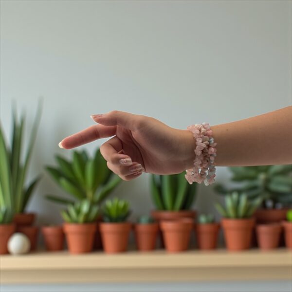 Rose Quartz Blush Stack Bracelet– Self-Love & Emotional Healing - Image 2