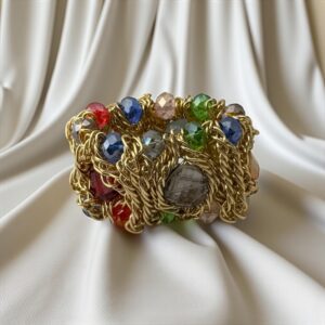 Royal Bloom Stone: Mixed Crystal Beads with Golden Wire Weave Purpose: Enhances attraction, amplifies magnetic presence, and empowers you to take the lead in love and luxury