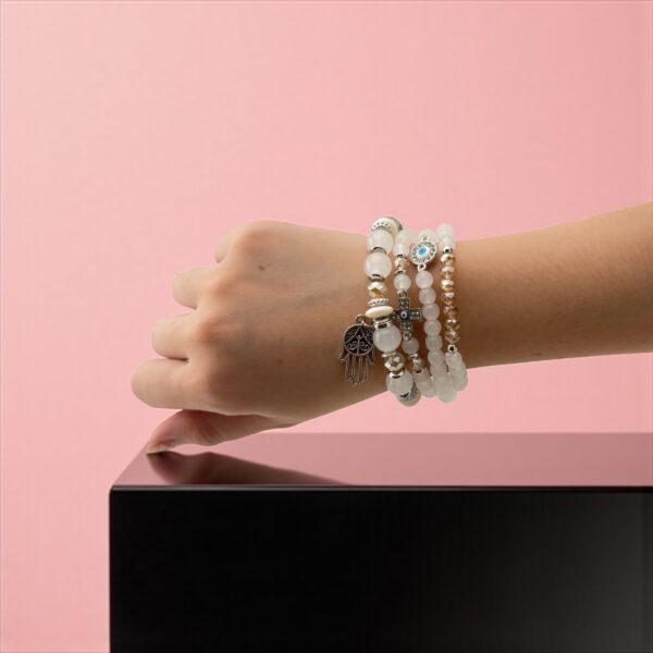 Celestial Guard Stone: White Jade, Clear Quartz, Champagne Agate Purpose: Wards off hidden jealousy, breaks the evil eye, and strengthens personal aura. - Image 3