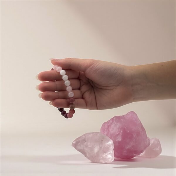 LoveRoot Stones: Garnet + Rose Quartz + Strawberry Quartz (For grounded love, passion, and trust) - Image 4