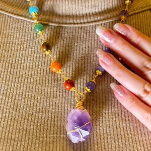 Divine Alignment – Chakra Healing Amethyst Necklace