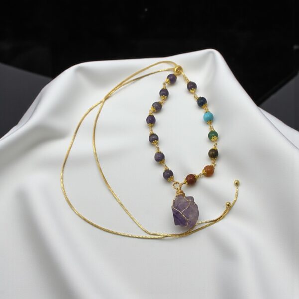 Divine Alignment – Chakra Healing Amethyst Necklace - Image 2