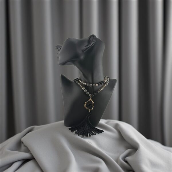 Obsidian Veil Mala/Bracelet – Aura shield & silent strength