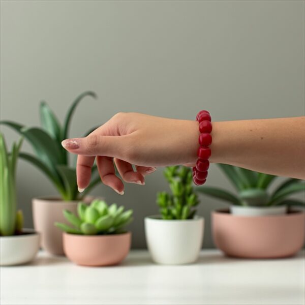 RedDrive – 12mm Barrel Cut  Stone: Red Coral (For intimacy, passion, and emotional grounding) - Image 4