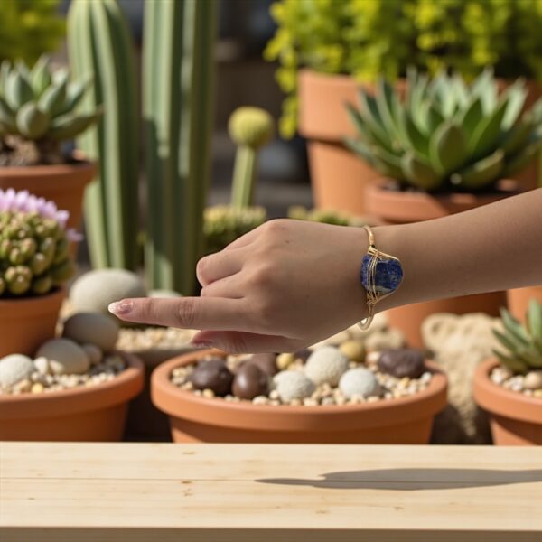Lapiz Lazuli Royal Wisdom Cuff – Awaken Your Inner Voice - Image 3
