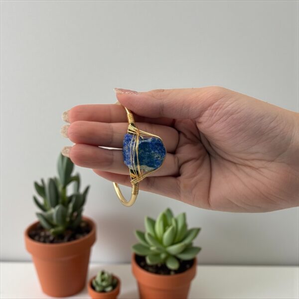 Lapiz Lazuli Royal Wisdom Cuff – Awaken Your Inner Voice - Image 4
