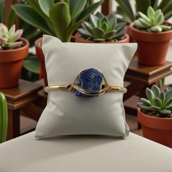 Lapiz Lazuli Royal Wisdom Cuff – Awaken Your Inner Voice - Image 2