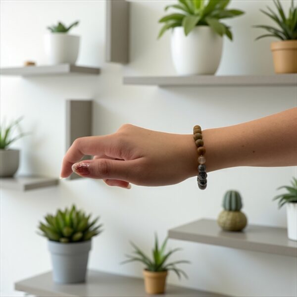 StoneRoot – 10mm Stones: Grey Jasper, Matte Tiger Eye Purpose: Stability, decision-making, inner stillness - Image 4