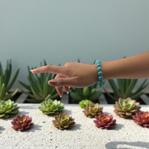VoiceVeil – 12mm  Stone: Turquoise (For suppressed emotions, fear of expression, and feeling misunderstood) - Image 3