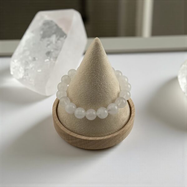 White Guard – 10mm  Stone: Rainbow Moonstone (For past memory healing, heartbreak recovery, and anxiety relief) - Image 2