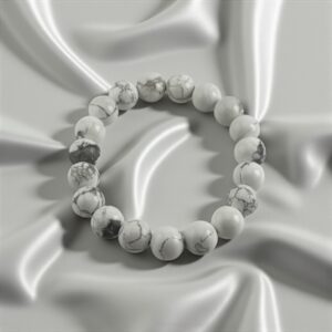 WhiteNoise – 10mm  Stone: Howlite (For anger control, reactive behavior, and emotional restraint)